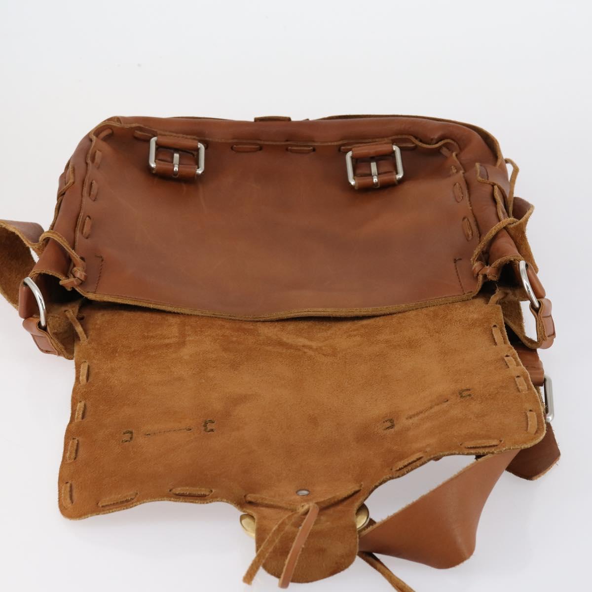 GUCCI GG Marmont Shoulder Bag Leather Brown Gold 414481 Auth 149746