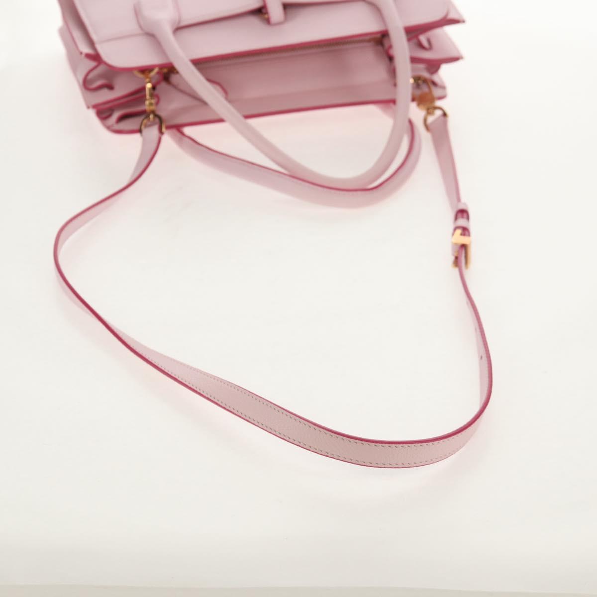 BVLGARI Japan limited Aruba Hand Bag Leather 2way Pink Gold Auth 149750V