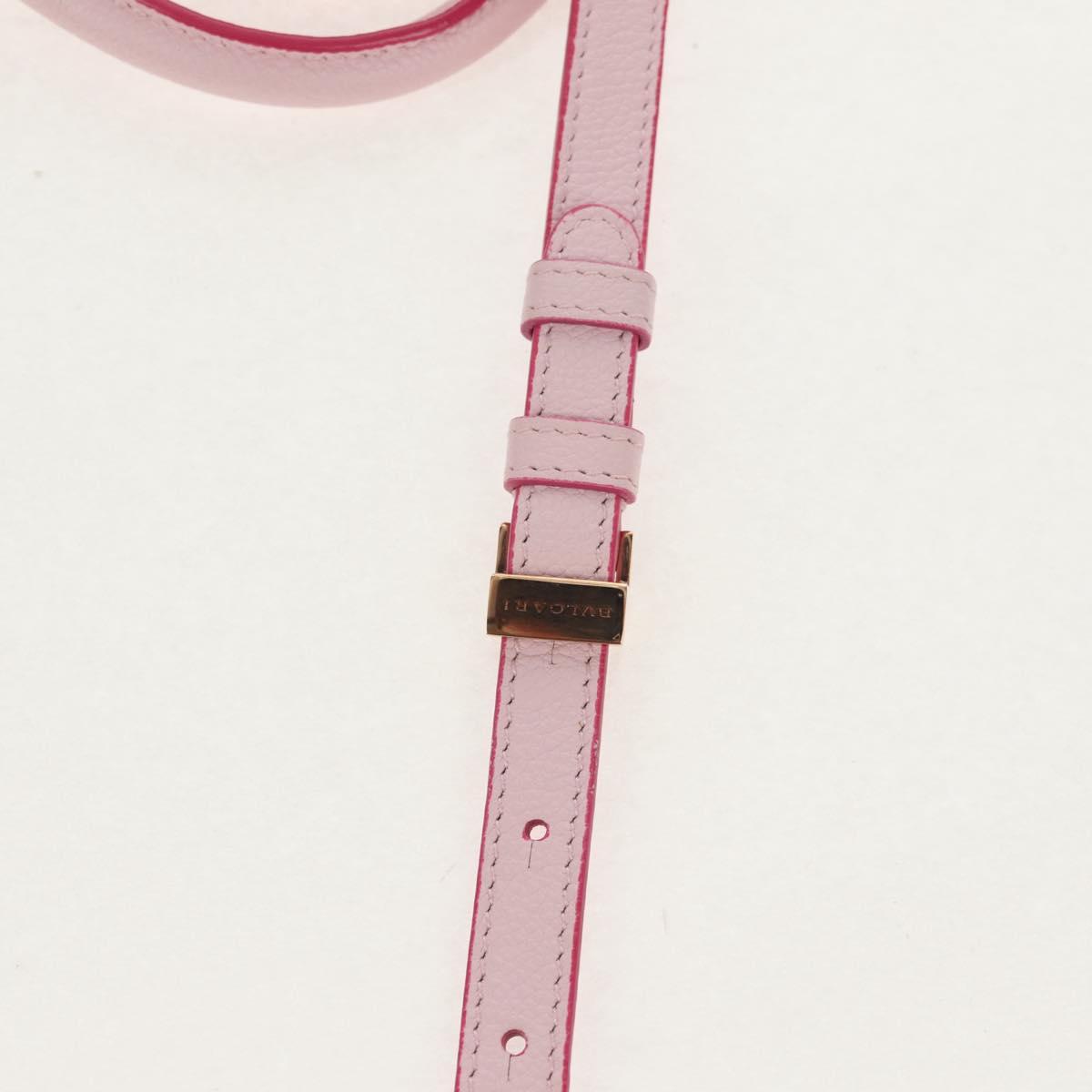 BVLGARI Japan limited Aruba Hand Bag Leather 2way Pink Gold Auth 149750V