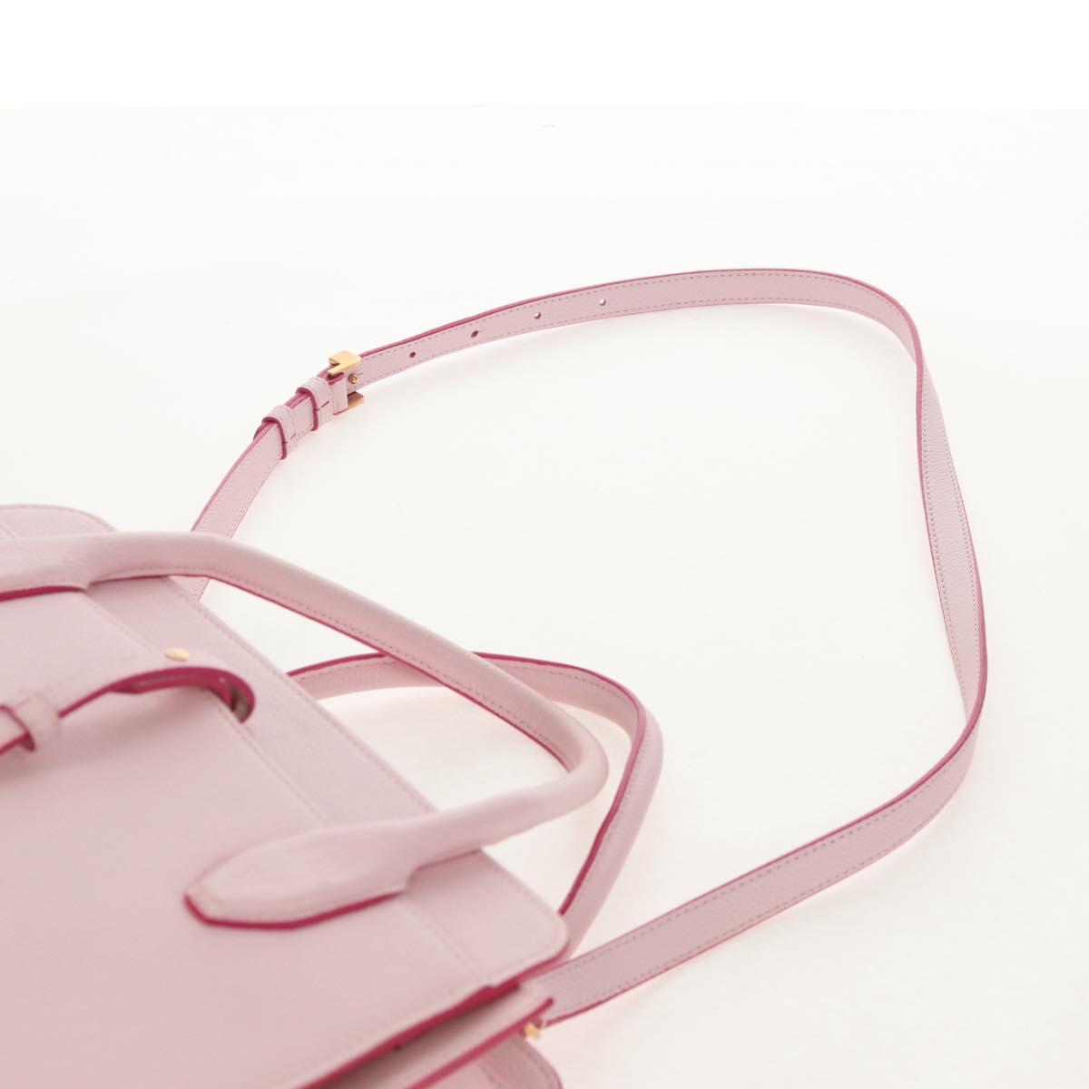 BVLGARI Japan limited Aruba Hand Bag Leather 2way Pink Gold Auth 149750V