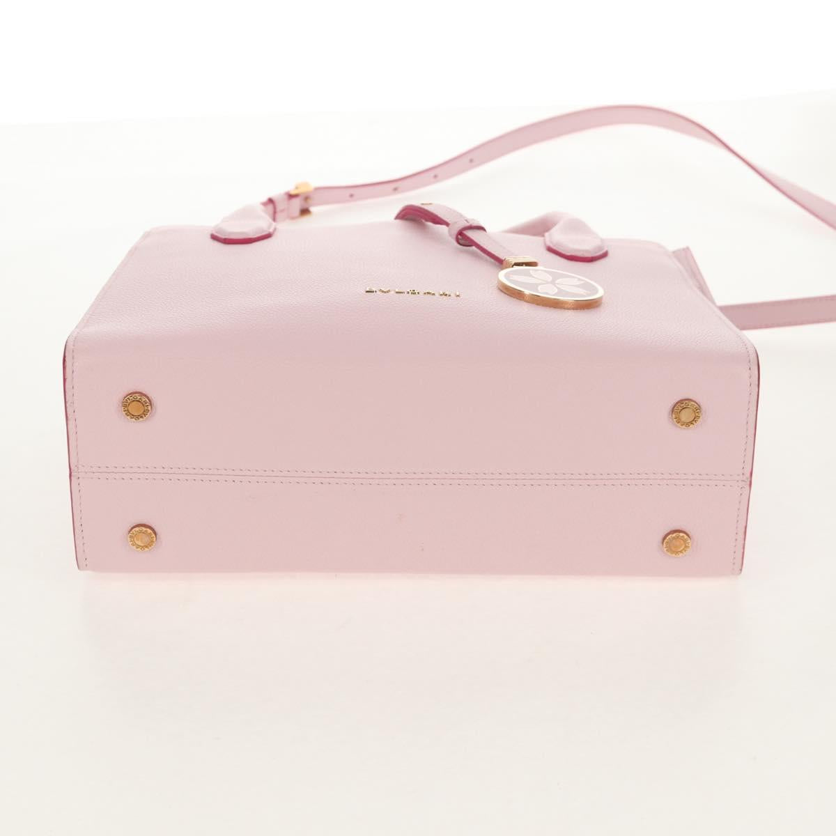 BVLGARI Japan limited Aruba Hand Bag Leather 2way Pink Gold Auth 149750V