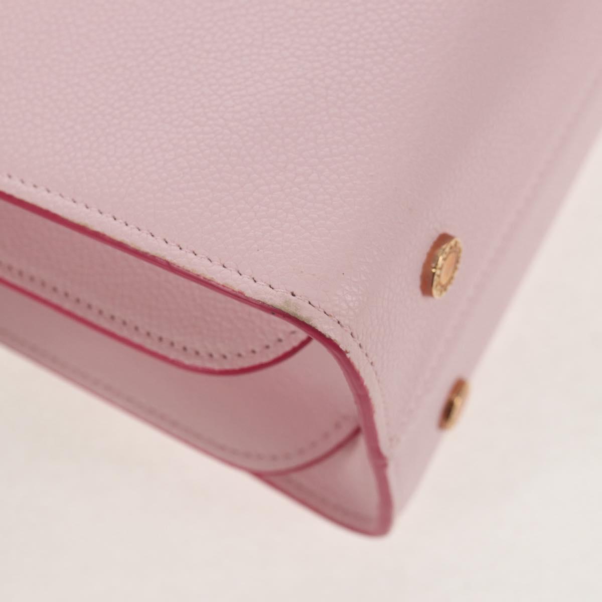 BVLGARI Japan limited Aruba Hand Bag Leather 2way Pink Gold Auth 149750V