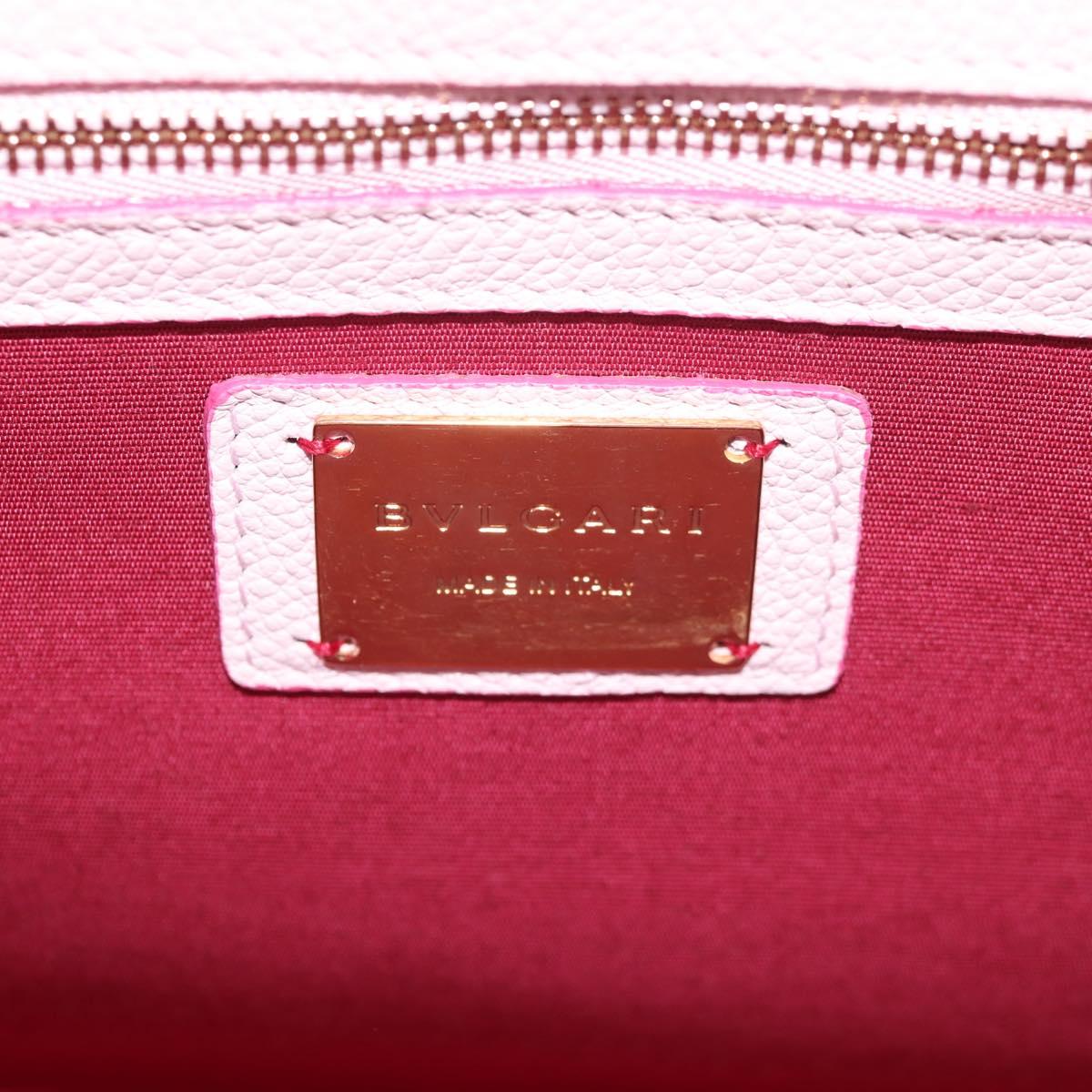 BVLGARI Japan limited Aruba Hand Bag Leather 2way Pink Gold Auth 149750V