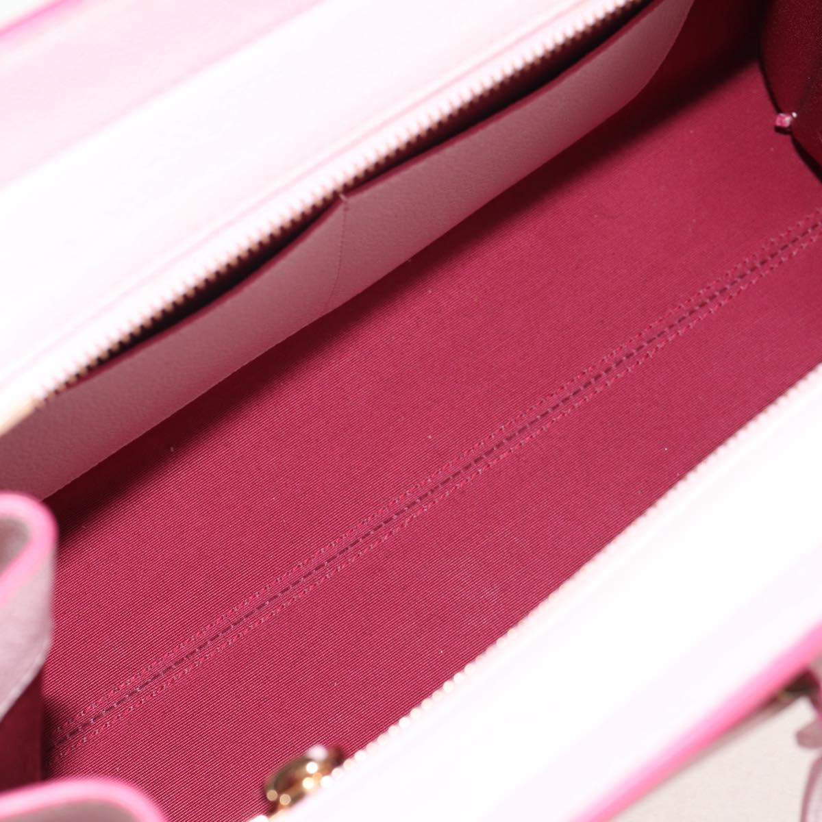 BVLGARI Japan limited Aruba Hand Bag Leather 2way Pink Gold Auth 149750V