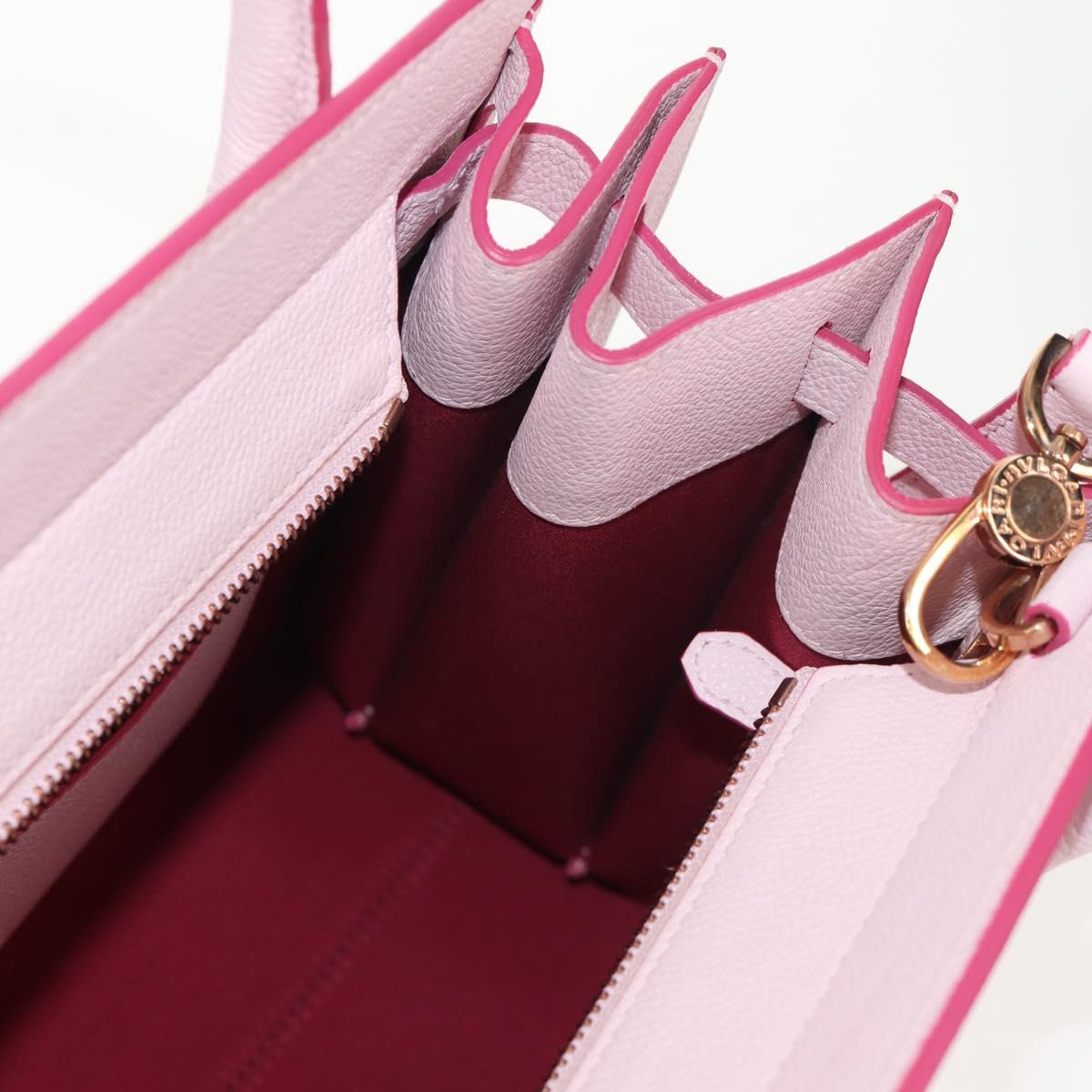 BVLGARI Japan limited Aruba Hand Bag Leather 2way Pink Gold Auth 149750V