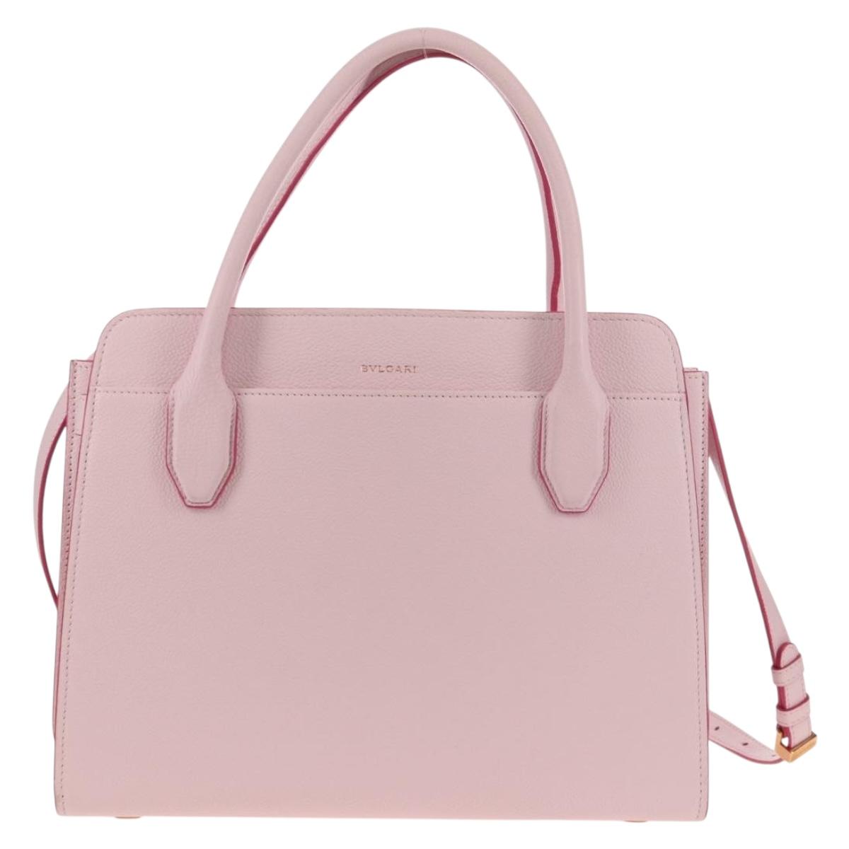 BVLGARI Japan limited Aruba Hand Bag Leather 2way Pink Gold Auth 149750V