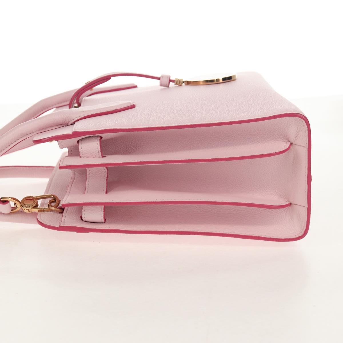 BVLGARI Japan limited Aruba Hand Bag Leather 2way Pink Gold Auth 149750V