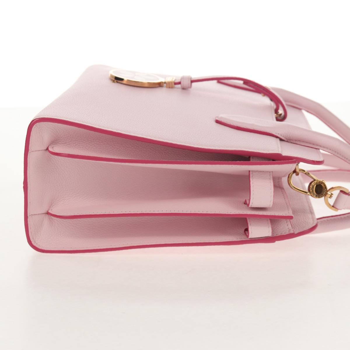 BVLGARI Japan limited Aruba Hand Bag Leather 2way Pink Gold Auth 149750V