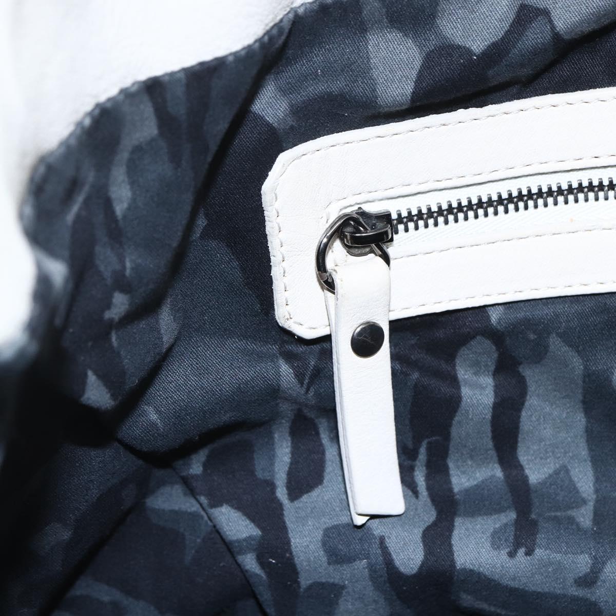 Jimmy Choo Studs Tote Bag Leather White Auth 149758