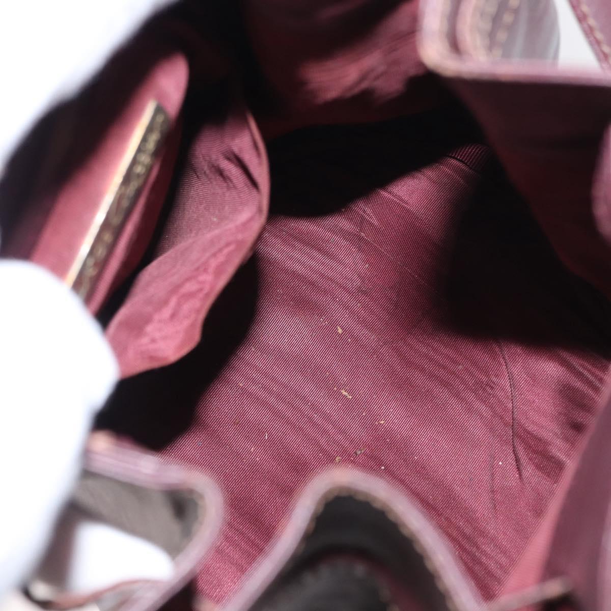 CARTIER Must Line Shoulder Bag Leather Bordeaux Gold Auth 149759