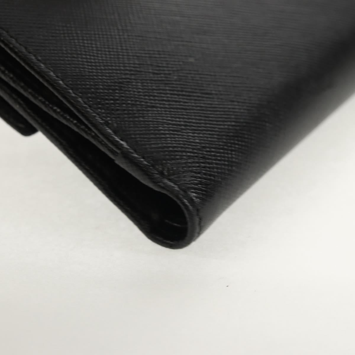 Salvatore Ferragamo Gancini Bifold Wallet Leather Black Gold Auth 149762AV