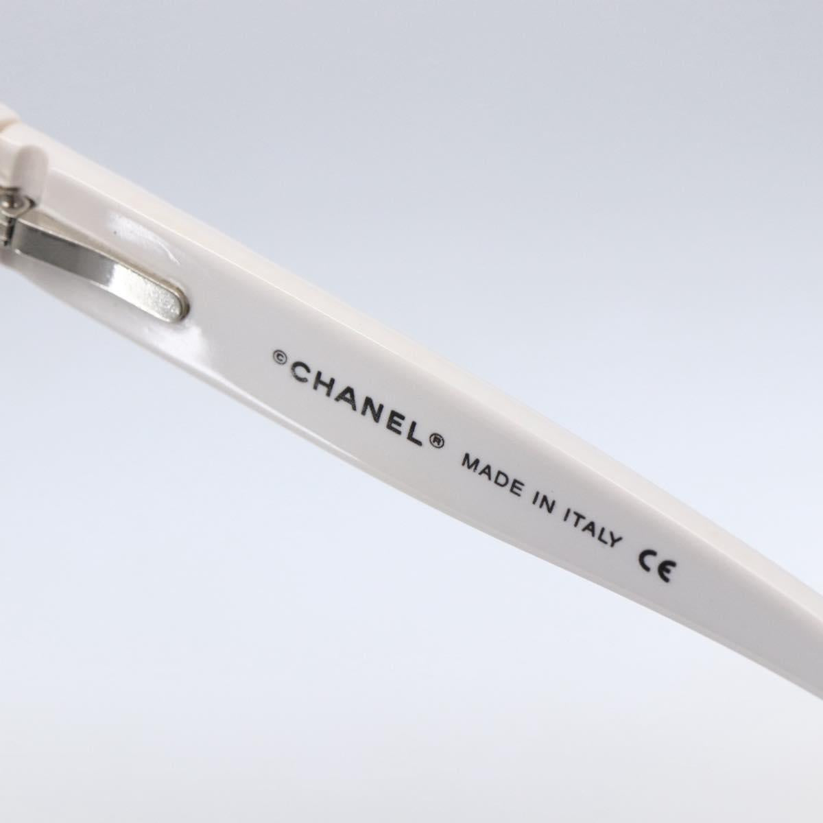 CHANEL COCO Mark Sunglasses plastic 2 Set Brown White CC Auth 149764