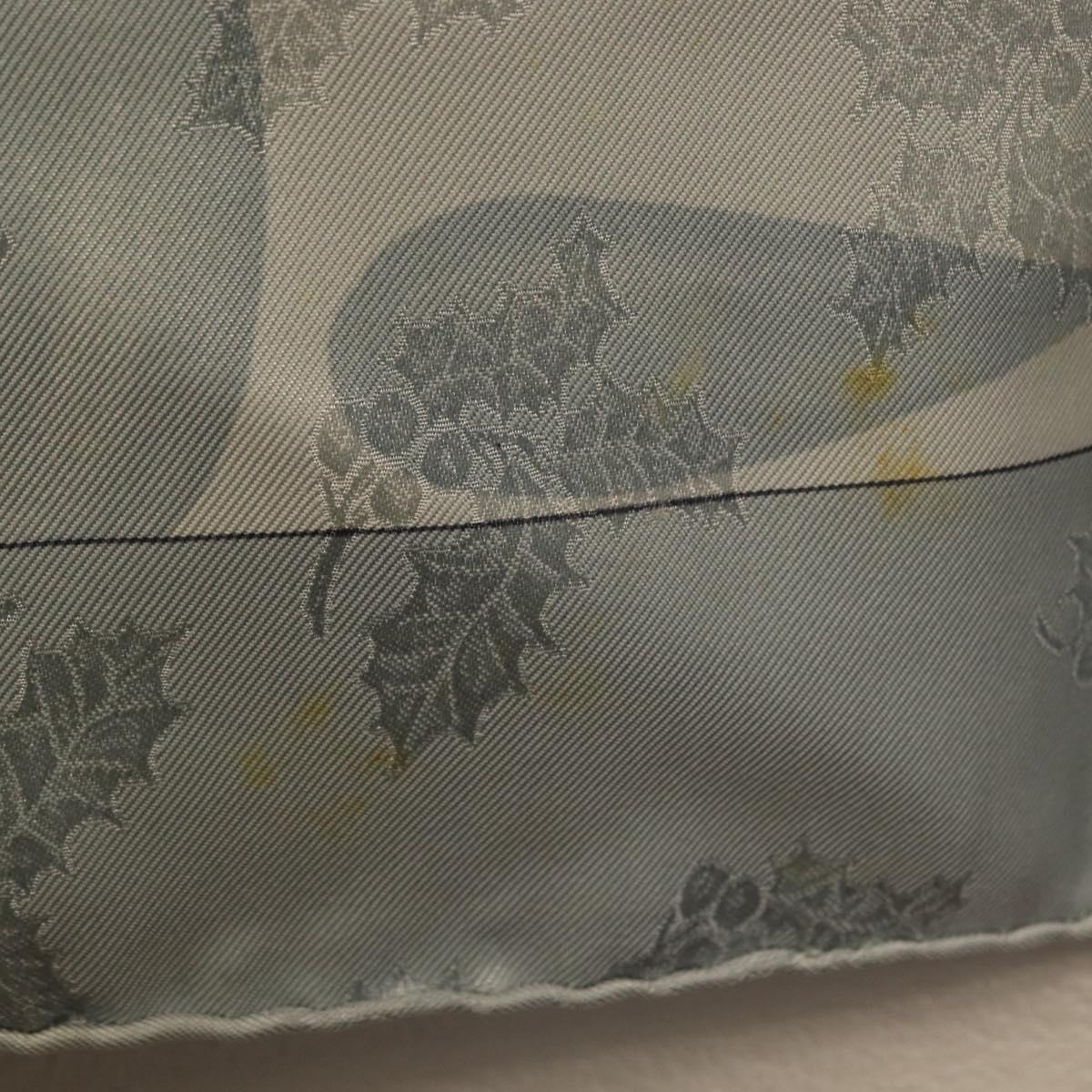 HERMES Carre 90 Scarf Silk ""Neige d'Antan detail"" Light Blue Auth 149766