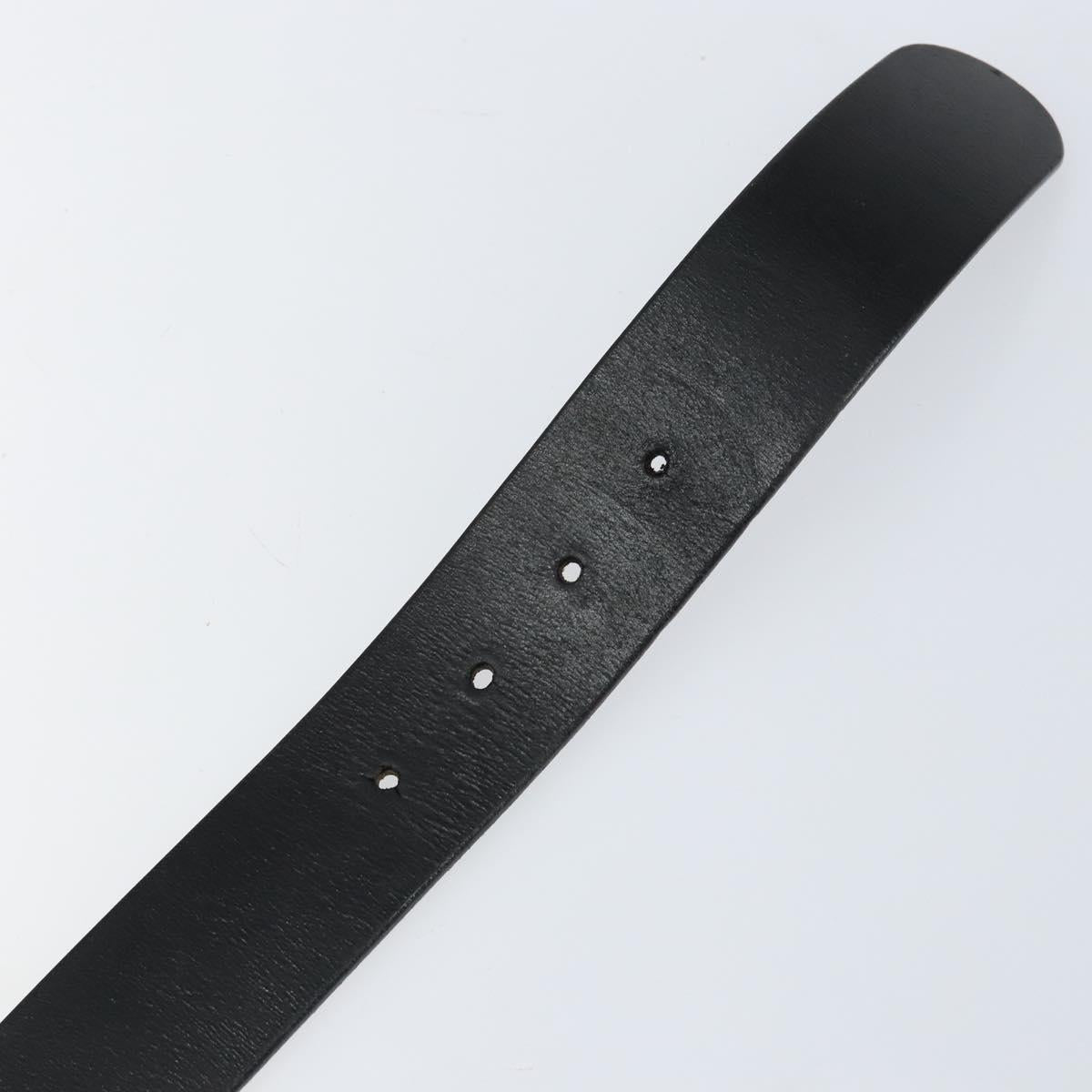 GUCCI Interlocking Belt Leather 37.4"" Black Gold 232849 Auth 149771