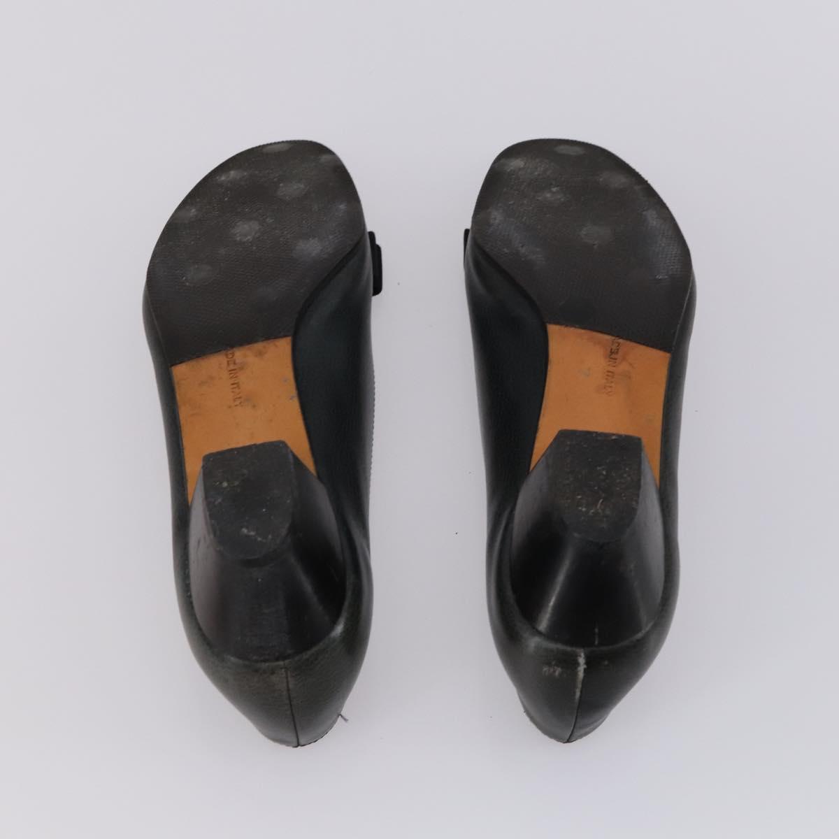 Salvatore Ferragamo Vala Pumps shoes Leather 4 Set Black Brown Auth 149772