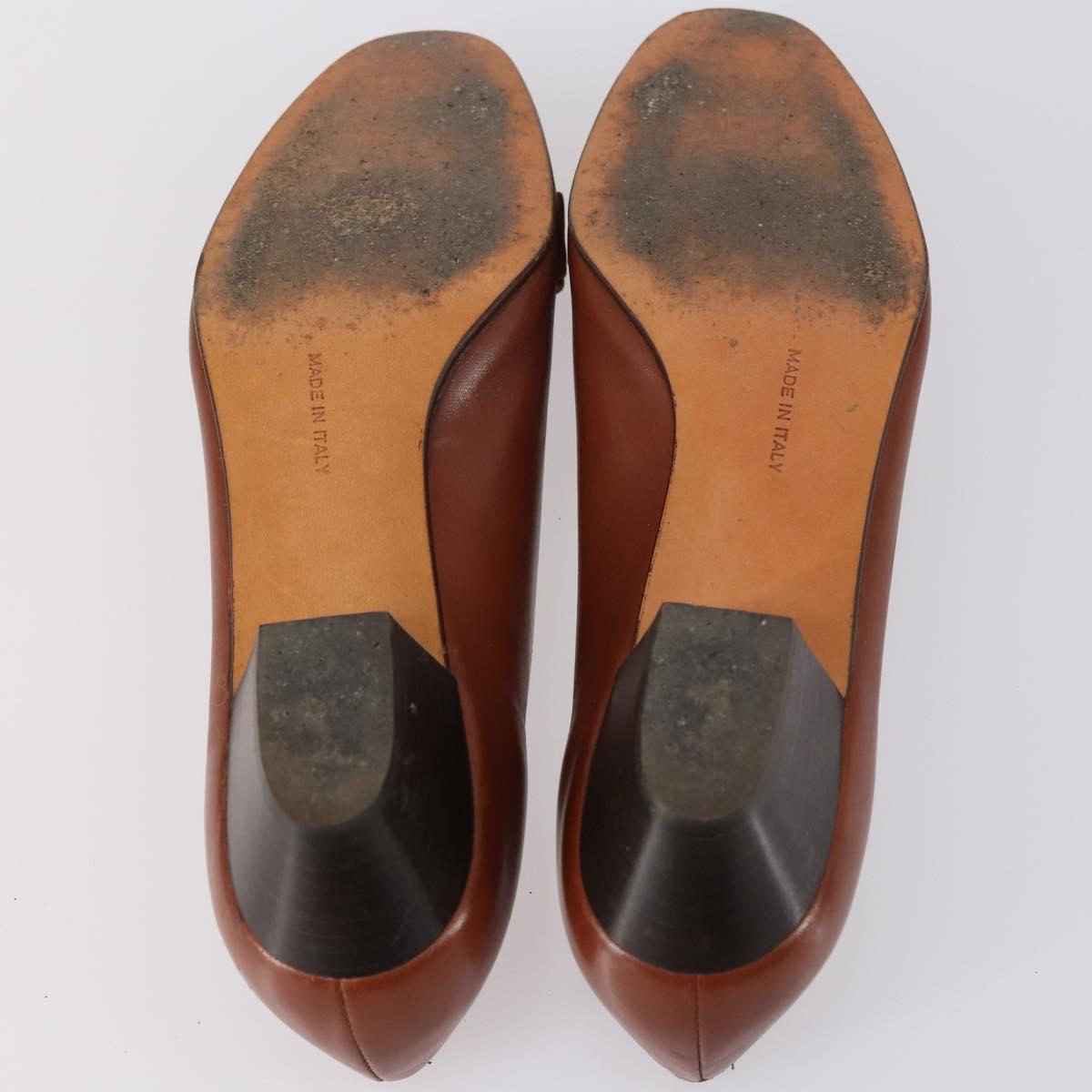 Salvatore Ferragamo Vala Pumps shoes Leather 4 Set Black Brown Auth 149772