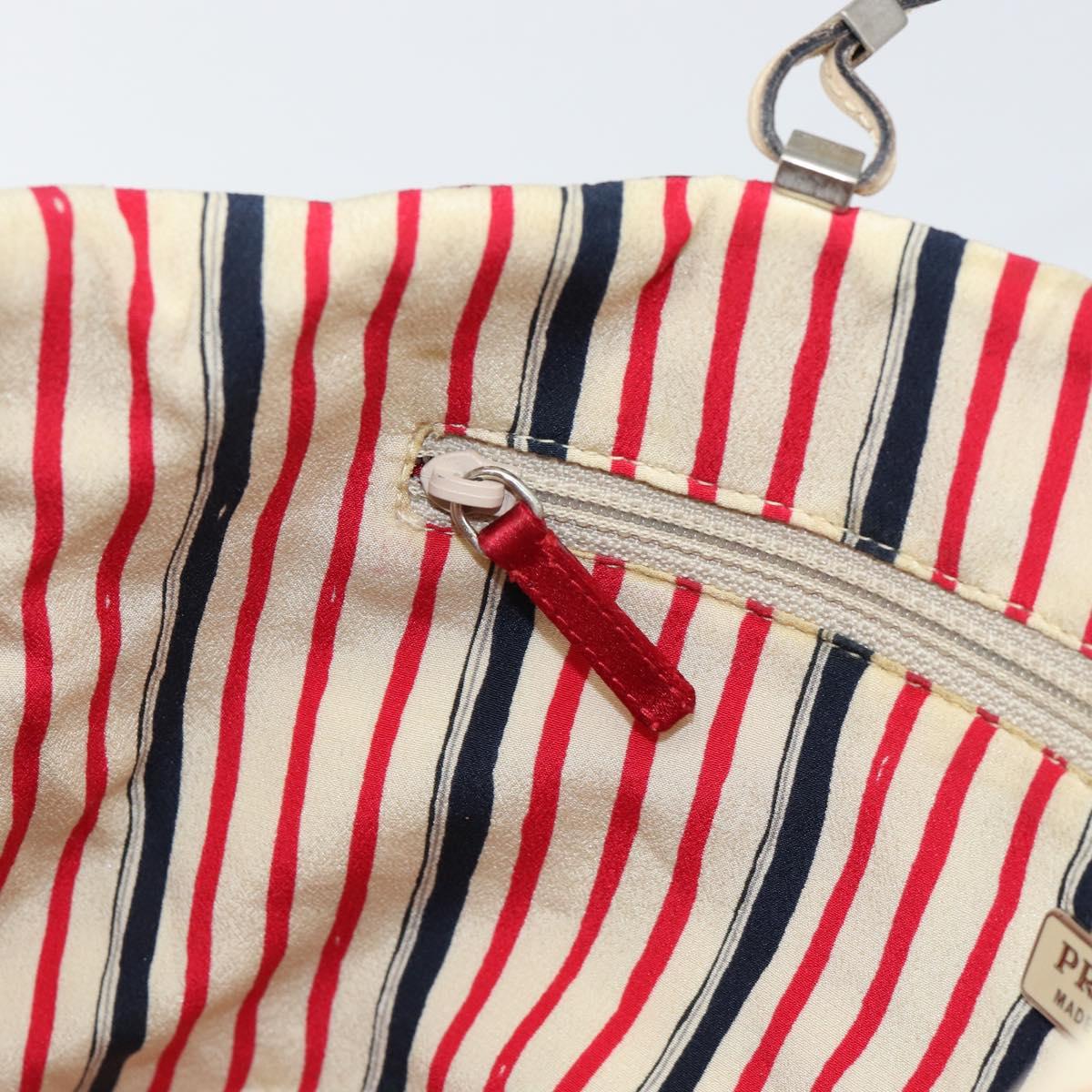 PRADA Hand Bag Satin Red Auth 149778