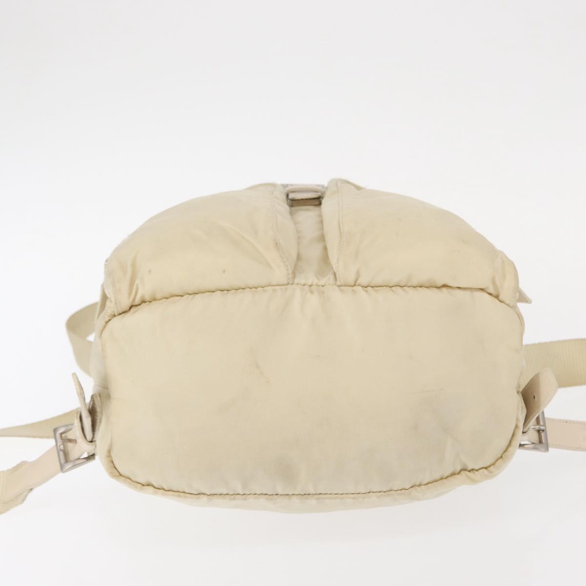 PRADA Backpack Nylon White Silver Auth 149779