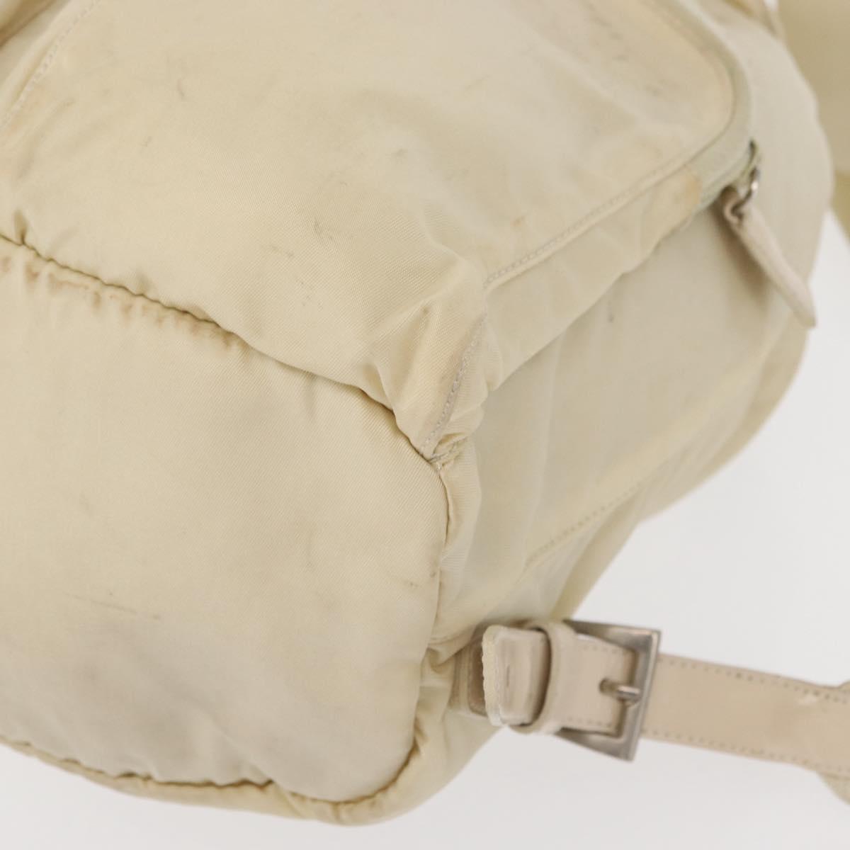 PRADA Backpack Nylon White Silver Auth 149779