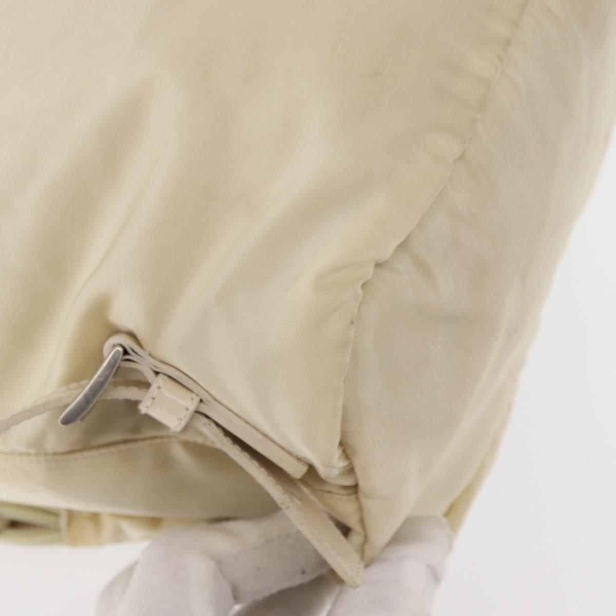 PRADA Backpack Nylon White Silver Auth 149779