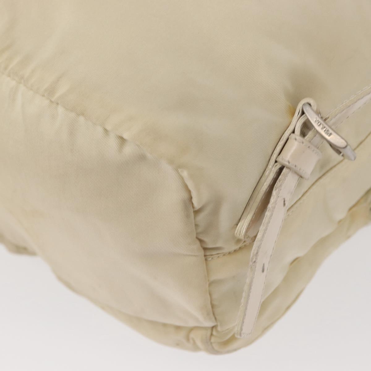 PRADA Backpack Nylon White Silver Auth 149779