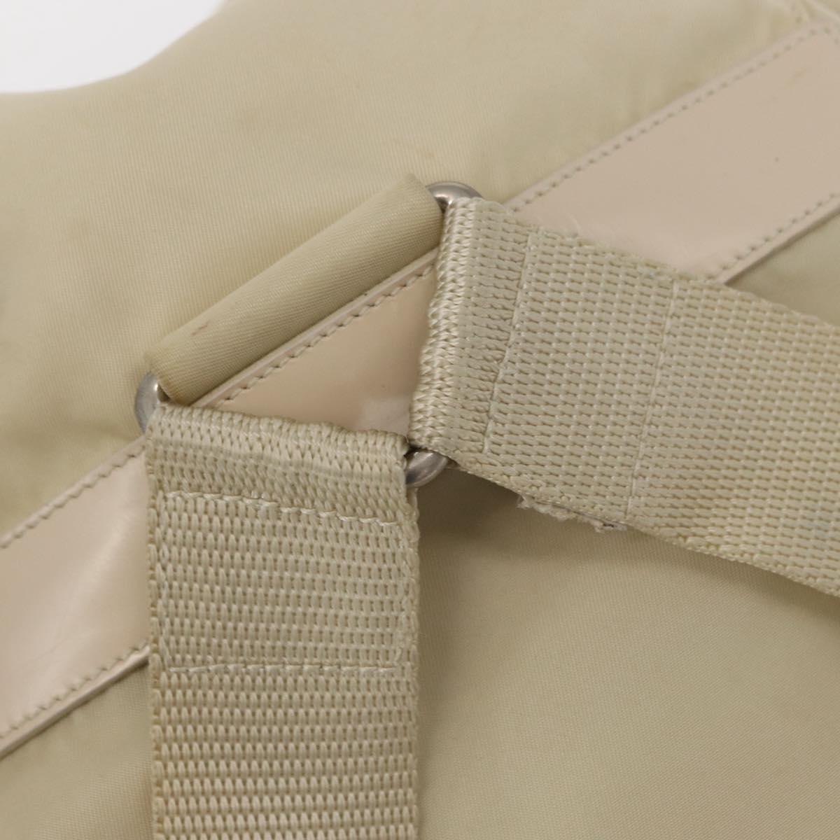 PRADA Backpack Nylon White Silver Auth 149779