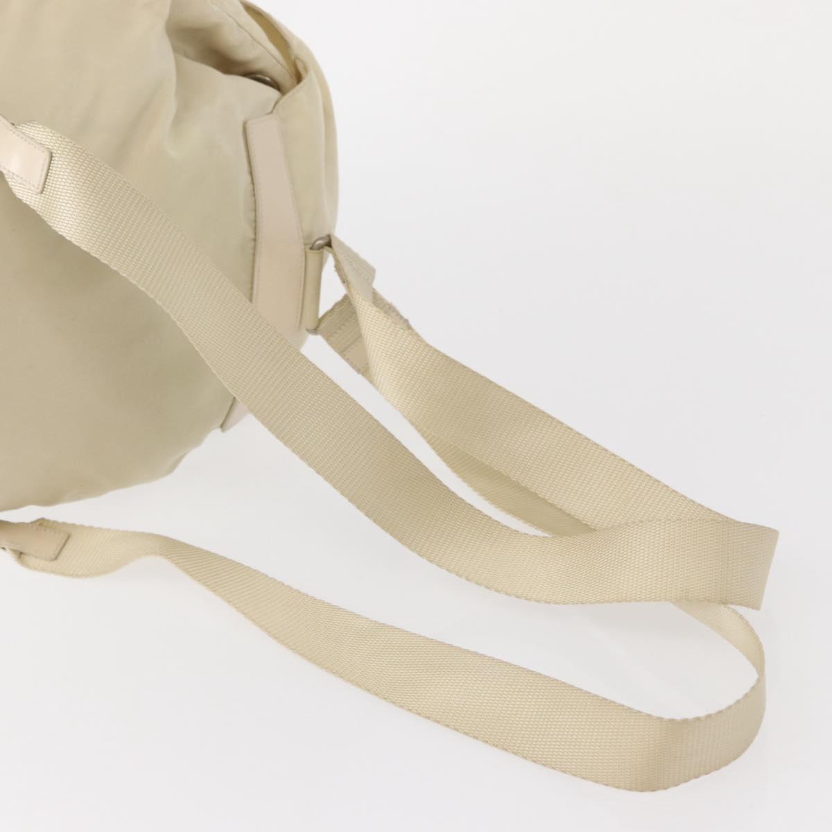 PRADA Backpack Nylon White Silver Auth 149779