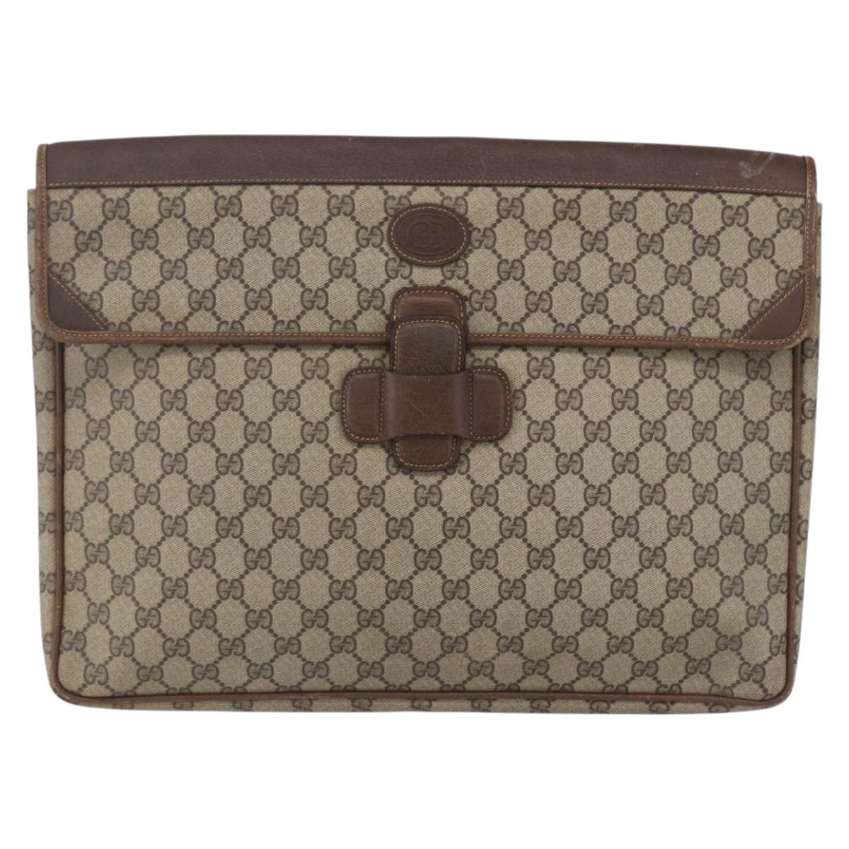GUCCI GG Supreme Documents case Briefcase PVC Beige 017 123 0022 Auth 149784