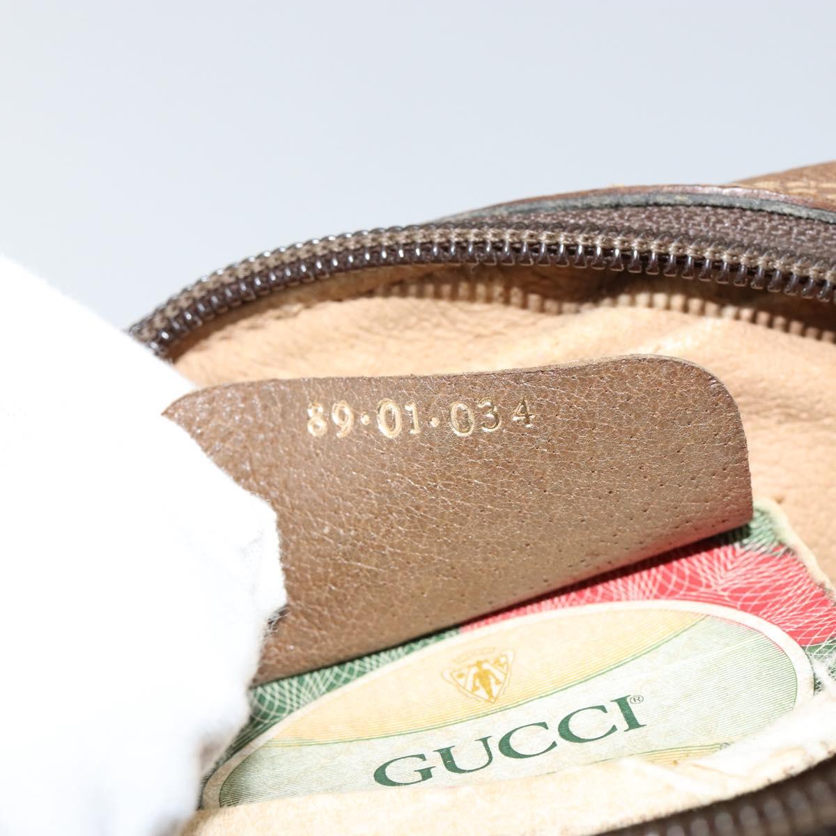 GUCCI GG Supreme Web Sherry Line Clutch Bag PVC Beige Red 89 01 034 Auth 149786