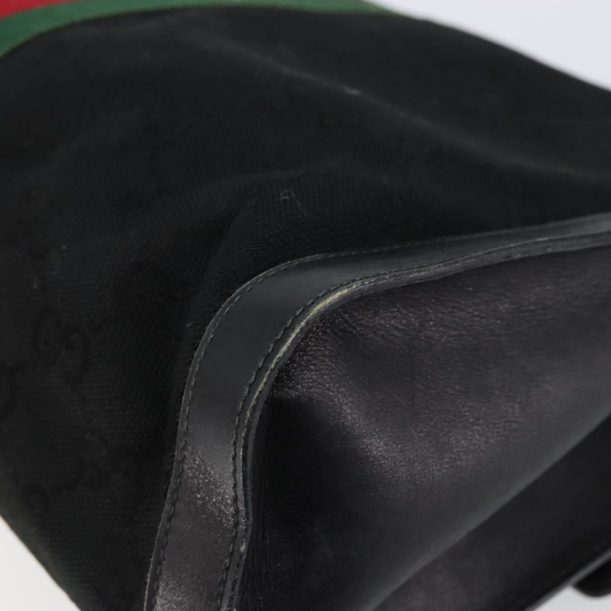 GUCCI GG Canvas Web Sherry Line Clutch Bag Black Red 5 004 3657 30 Auth 149787