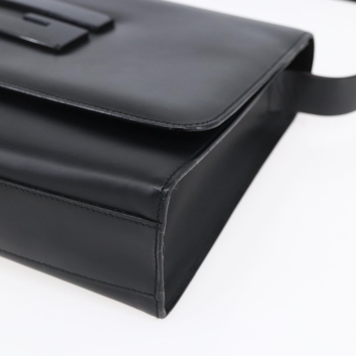 GUCCI Shoulder Bag Enamel Black Silver 001 3064 Auth 149788