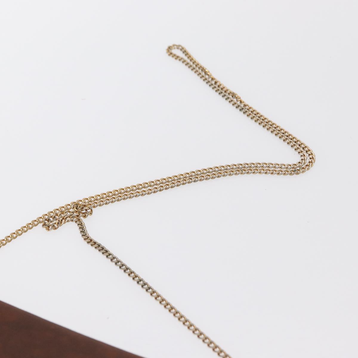 GUCCI Chain Shoulder Bag Nylon Brown Gold Auth 149791