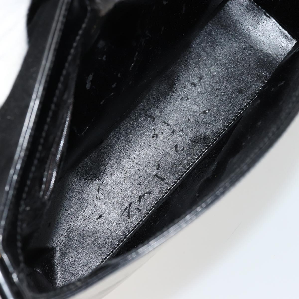 GUCCI Shoulder Bag Patent leather Black Gold 001 2113 1792 Auth 149795