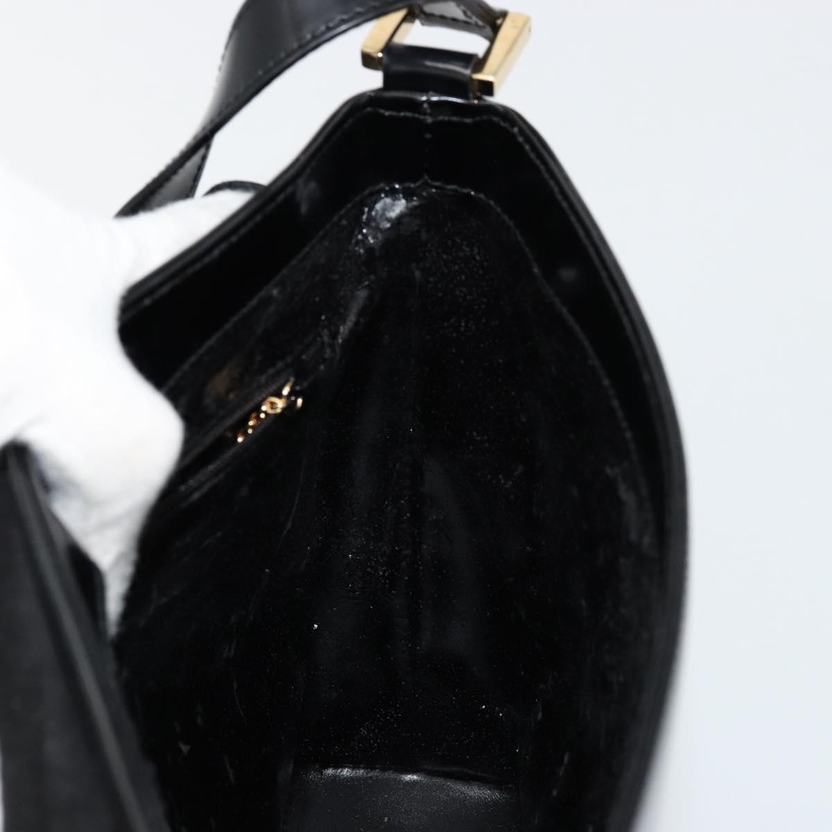 GUCCI Shoulder Bag Patent leather Black Gold 001 2113 1792 Auth 149795
