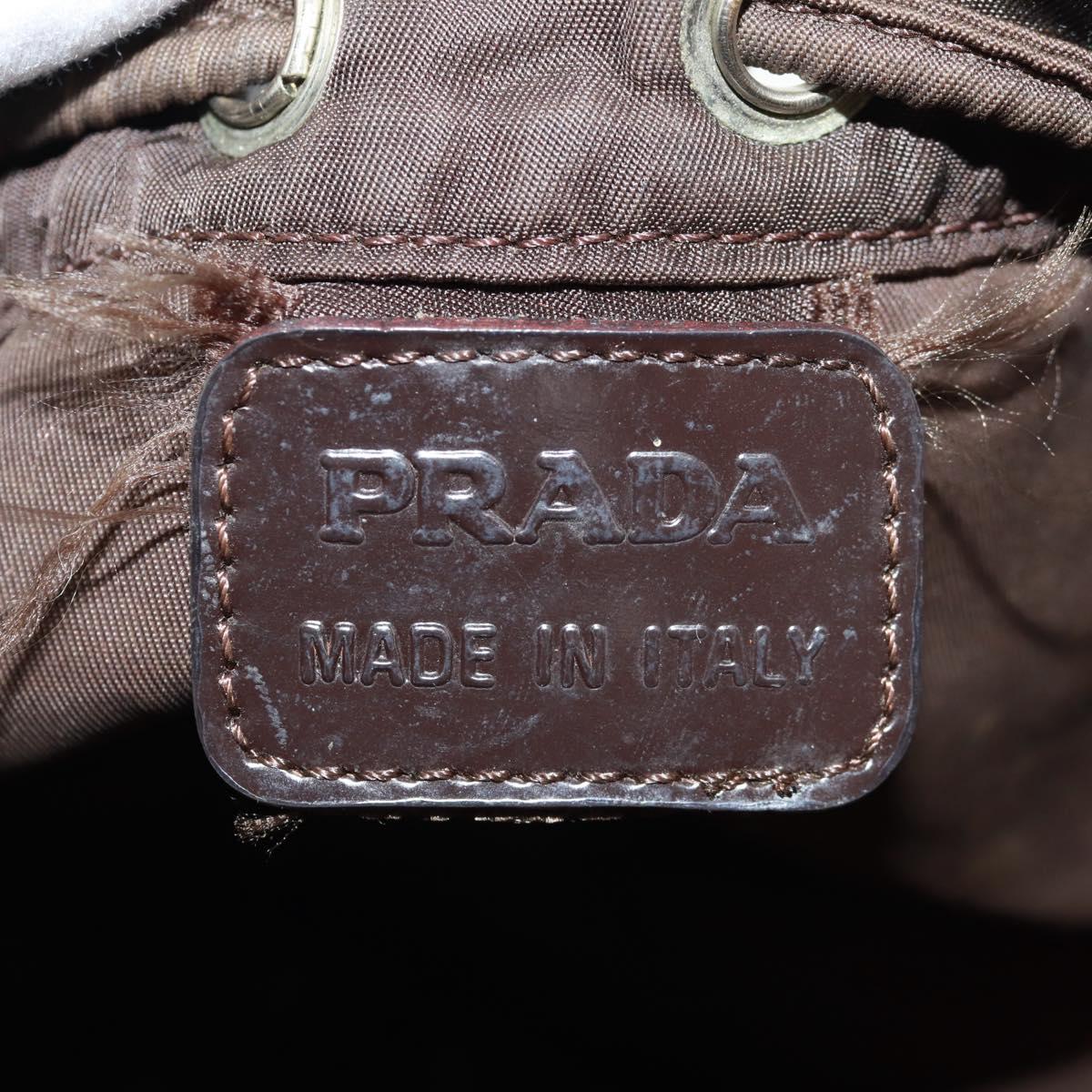 PRADA Pouch Nylon Brown Auth 149796V