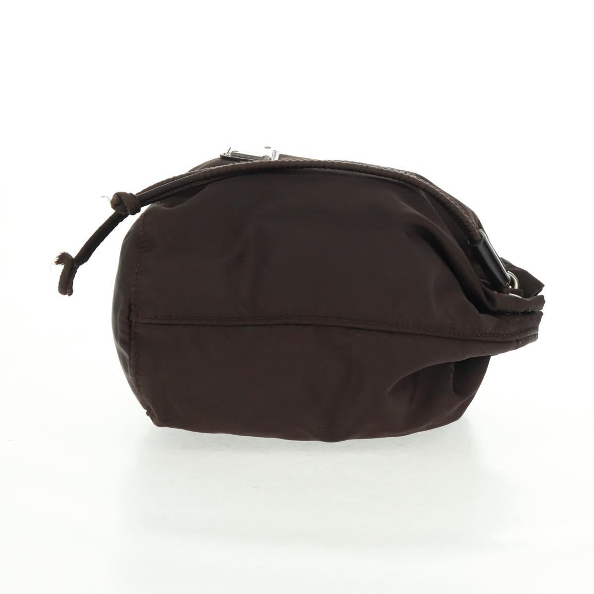 PRADA Pouch Nylon Brown Auth 149796V