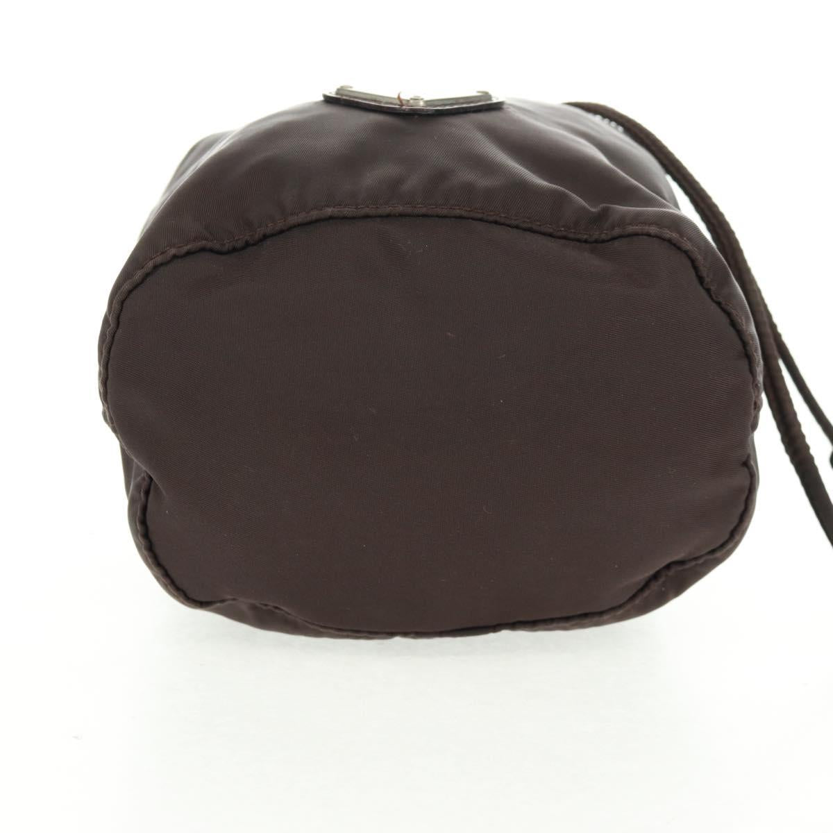 PRADA Pouch Nylon Brown Auth 149796V