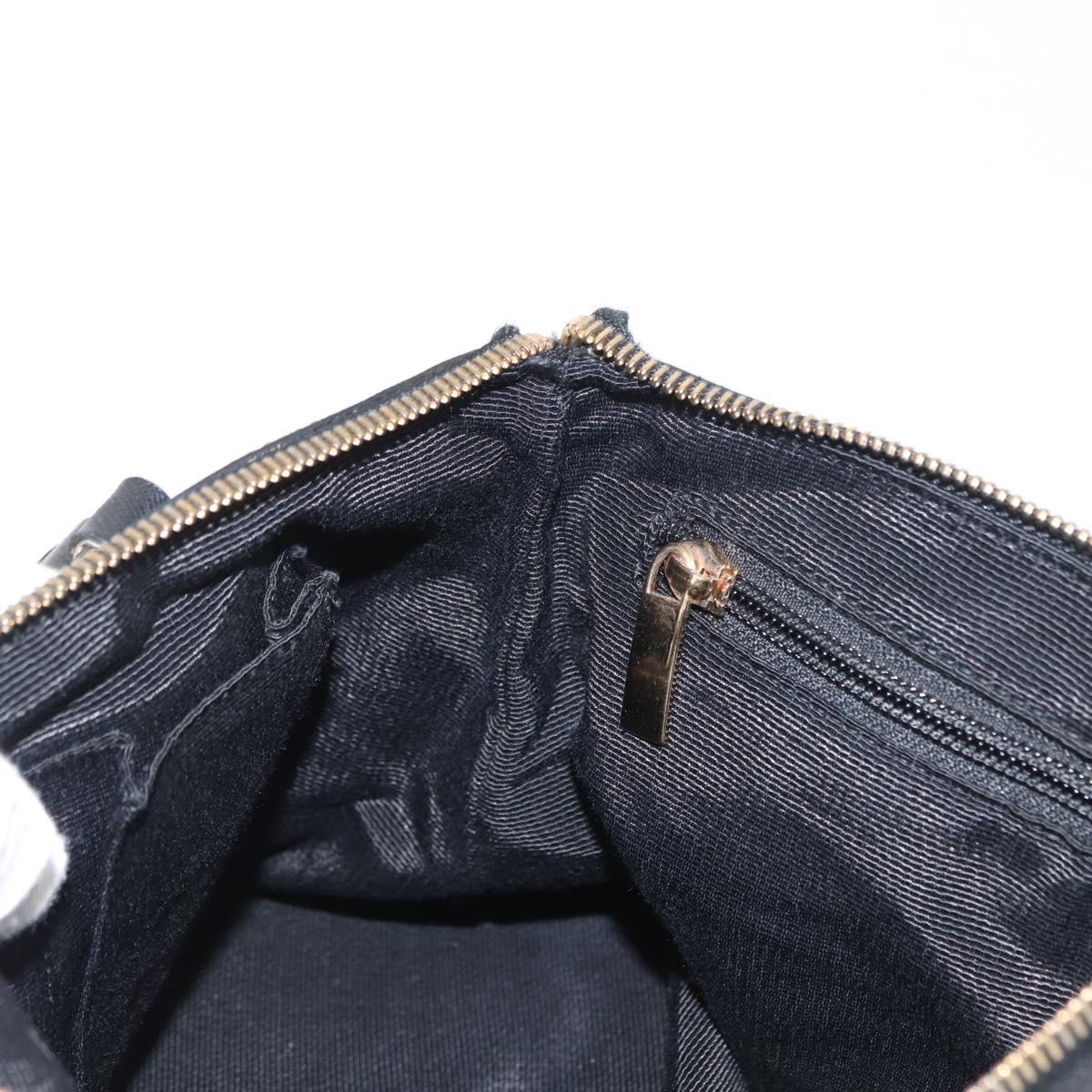 Salvatore Ferragamo Vala Hand Bag Nylon Black Gold Auth 149797