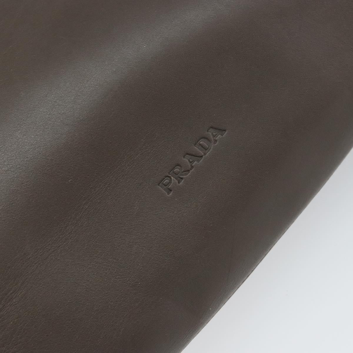 PRADA Shoulder Bag Leather Brown Auth 149800