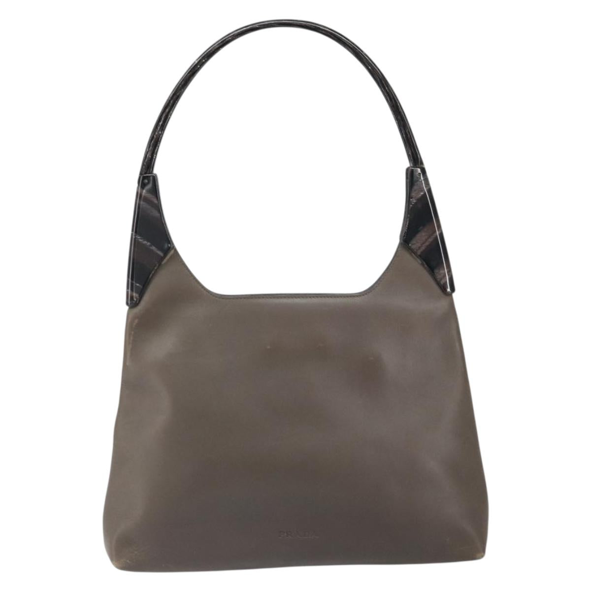 PRADA Shoulder Bag Leather Brown Auth 149800
