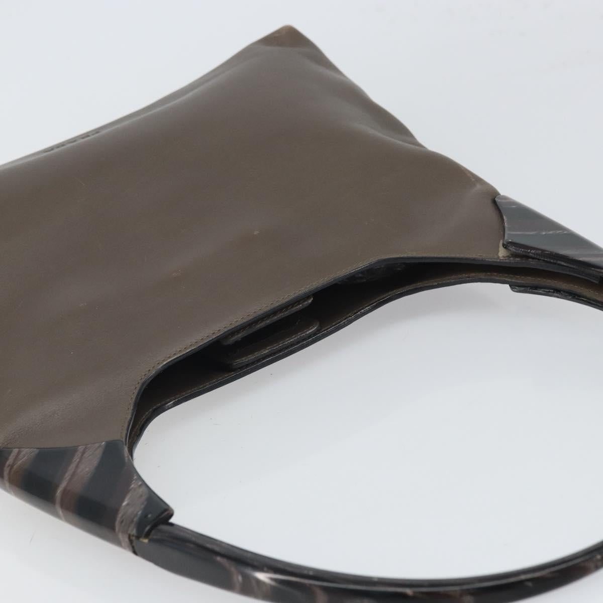 PRADA Shoulder Bag Leather Brown Auth 149800