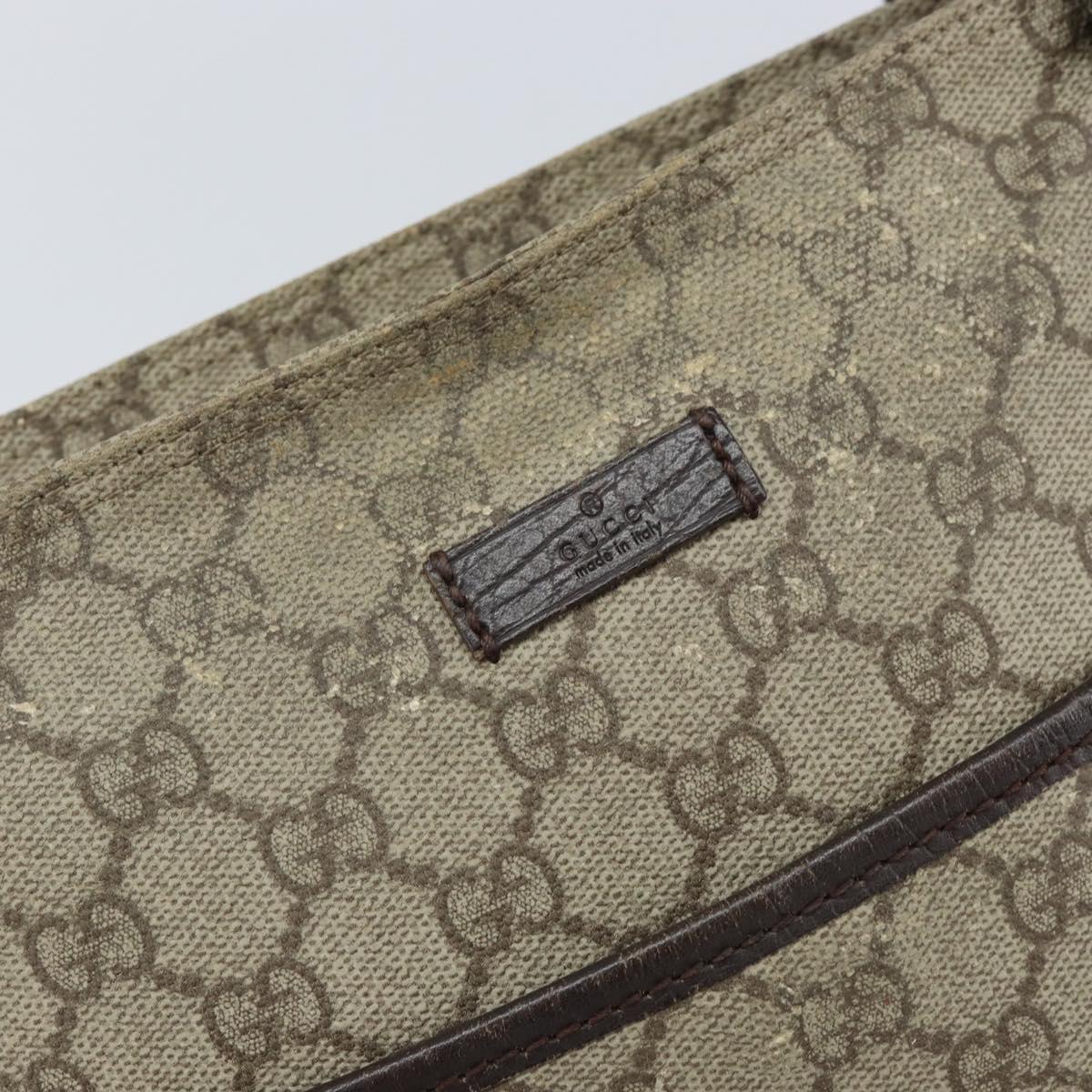 GUCCI GG Supreme Shoulder Bag PVC Beige Silver 141626 Auth 149803