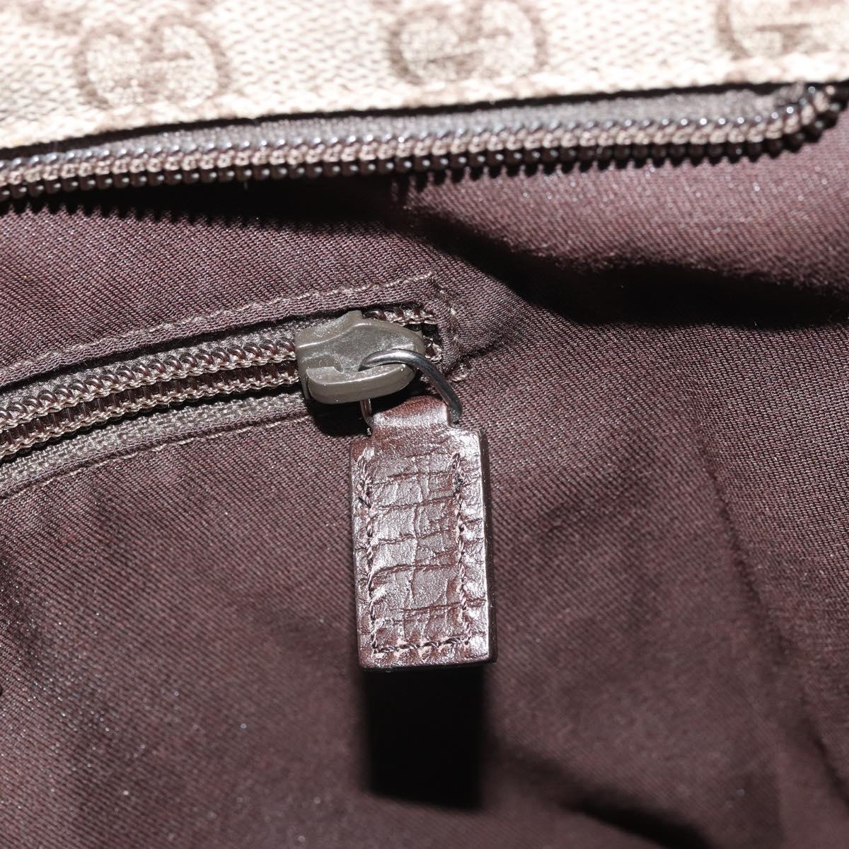 GUCCI GG Supreme Shoulder Bag PVC Beige Silver 141626 Auth 149803