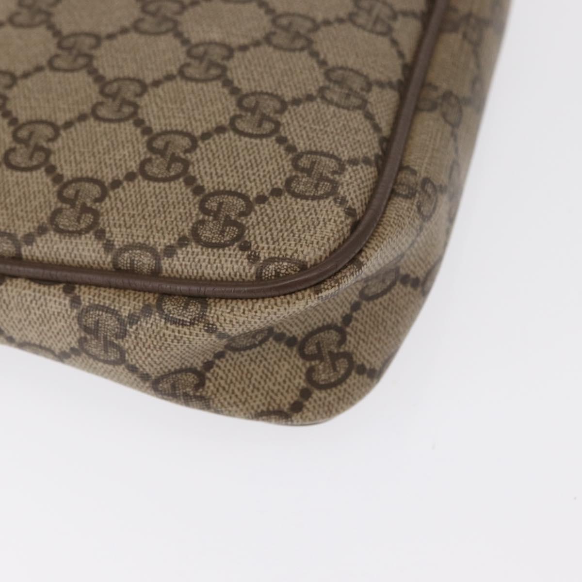GUCCI GG Supreme Shoulder Bag PVC Beige Gold 97 02 068 Auth 149804