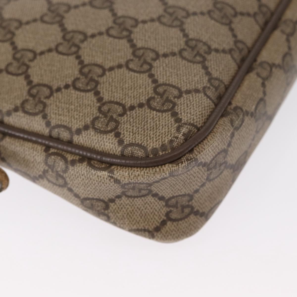 GUCCI GG Supreme Shoulder Bag PVC Beige Gold 97 02 068 Auth 149804
