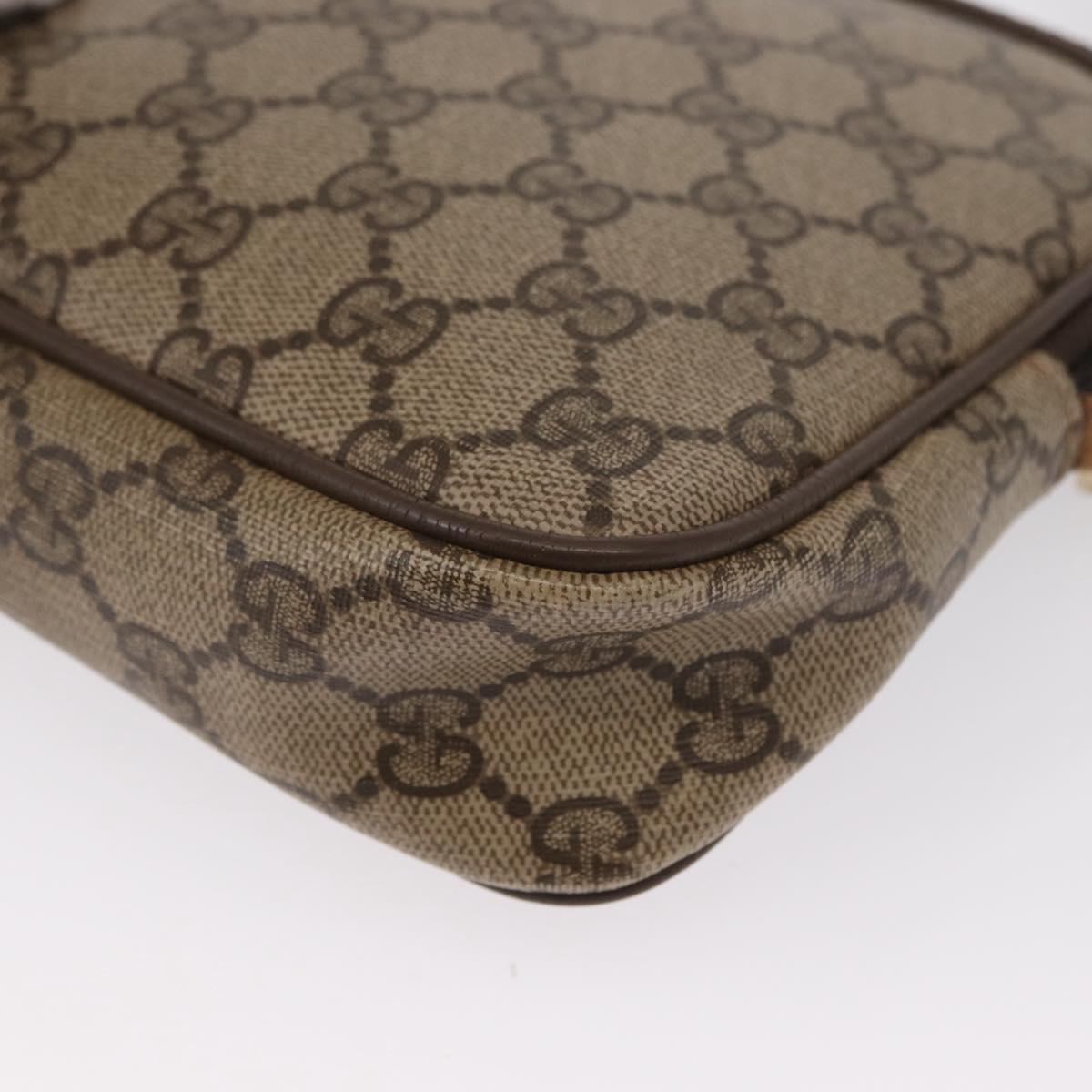 GUCCI GG Supreme Shoulder Bag PVC Beige Gold 97 02 068 Auth 149804