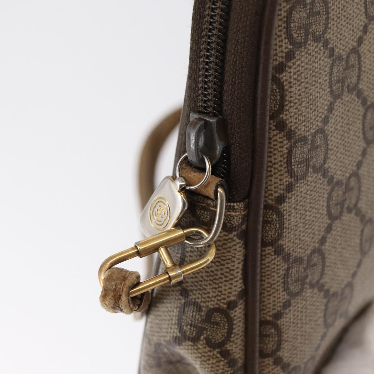 GUCCI GG Supreme Shoulder Bag PVC Beige Gold 97 02 068 Auth 149804