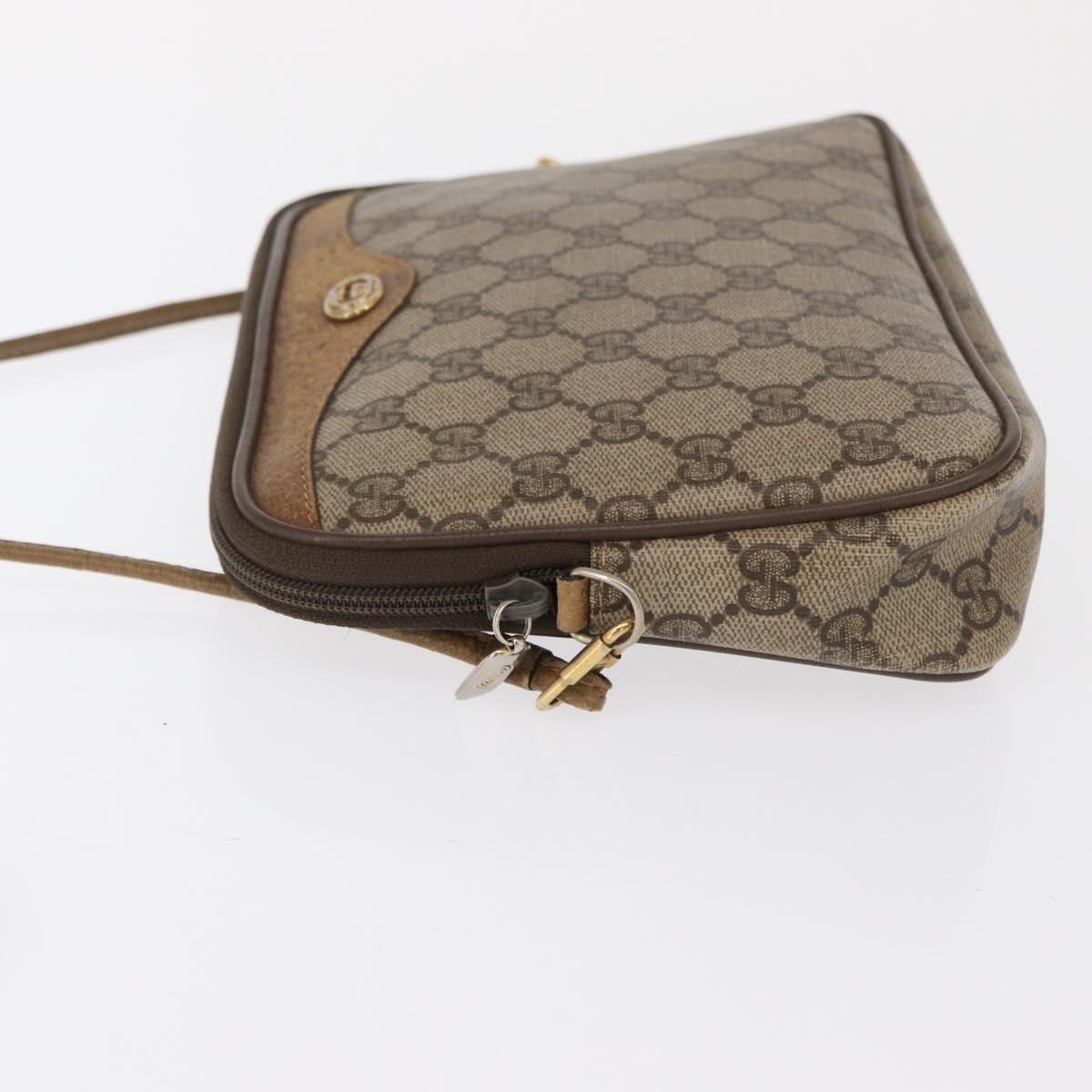 GUCCI GG Supreme Shoulder Bag PVC Beige Gold 97 02 068 Auth 149804