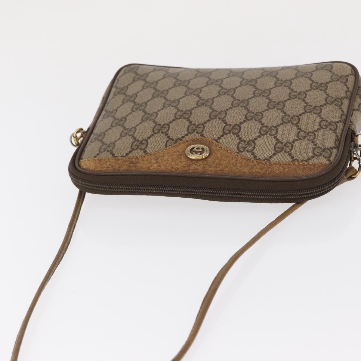 GUCCI GG Supreme Shoulder Bag PVC Beige Gold 97 02 068 Auth 149804