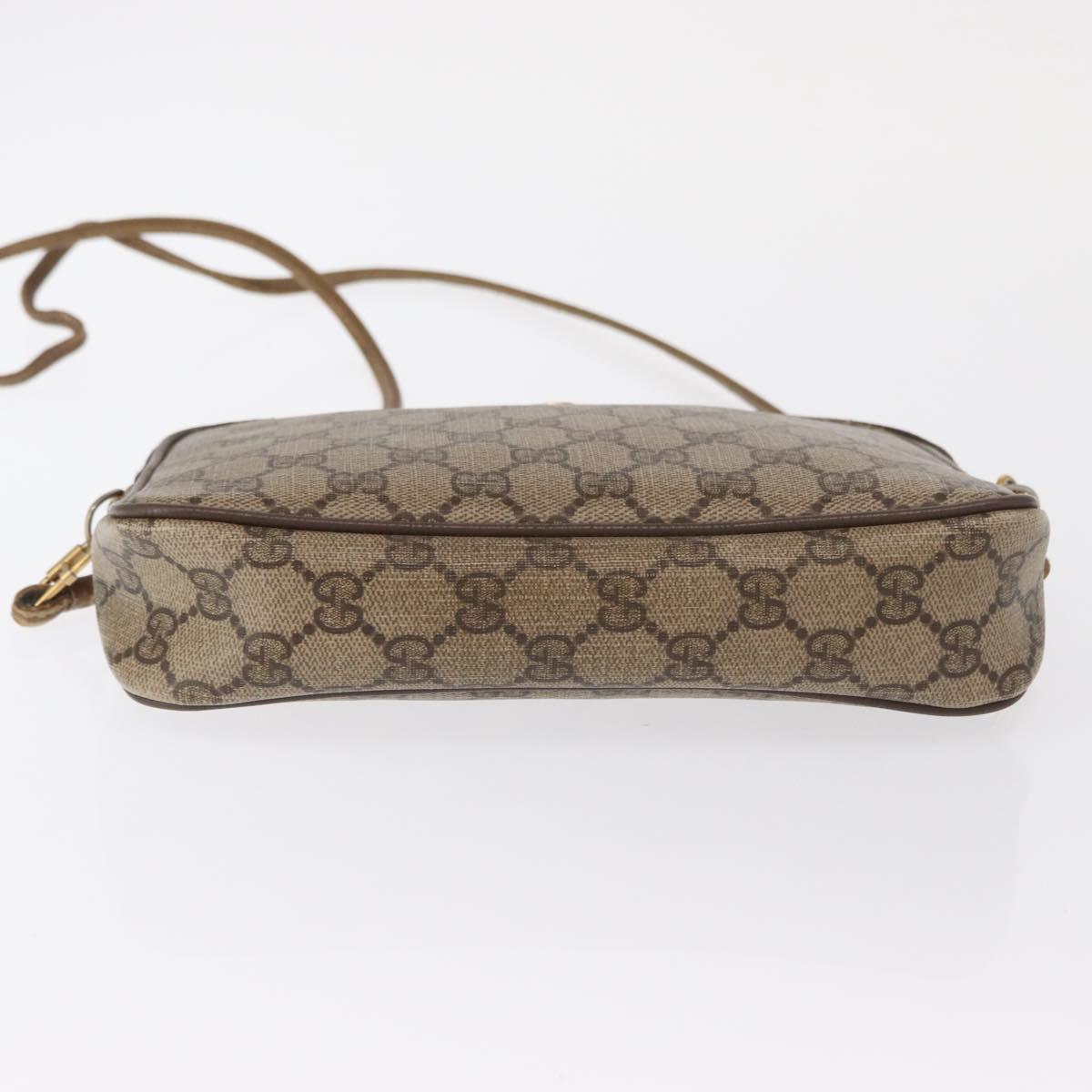 GUCCI GG Supreme Shoulder Bag PVC Beige Gold 97 02 068 Auth 149804